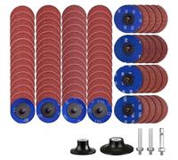 80 Pcs 2 To 3 Inch Roll Lock Quick Change Discs Set For Grind Polish Rust Removal And For Surface Conditioning On Metal Automotive Parts With Aluminum Oxide Corundum Material For Efficient Tool