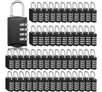 80 Pcs 4 Digit Combination Lock Bulk Small 4 Digit Combo Locks Waterproof Outdoor Combo Locker Black Keyless Number Padlock for Traveling Luggage Toolbox Gym Door Locker Suitcases Fence Cabinet