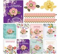 80 Pcs/40 Set Christian Lapel Pins Kindness Inspirational Pins Religious Faith Gifts Bulk Bible Verse Enamel Brooch Cross Pin on Card for Mothers Day Gifts Bulk Church Party Favor, 1.38 inches, gold