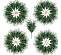 80 PCS Artificial Green Pine Branches, Small Twigs Stems Picks, Fake Greenery for Christmas Garland Wreath Embellishing and Home Holiday Garden Decoration