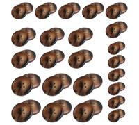 80 Pcs Brown Resin Sewing Buttons 4 Holes Decorative Buttons Craft Round Replacement Button Flatback DIY Plastic Button for Suits Coats Clothes