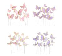 80 PCS Butterfly Cake Decorations,Pink & Purple Butterfly Cake Toppers for Wedding, Birthday, Cupcakes, and Party Cakes