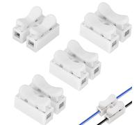 80 Pcs CH2 Electrical Connectors Block,Push Fit Electric Wire Connectors Quick Easy Attachment Holes,Electric Cable Connectors Clamp Terminal Block Multiple Outlet Connecting Design