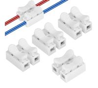 80 PCS CH2 Quick Connector Spring Wire Connectors Block, Electrical Cable Clamp Terminal Block Quick Terminals Connector Block for Electrical Wiring (White)
