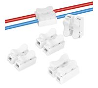 80 PCS CH2 Quick Spring Wire Connector Blocks, Electrical Cable Clamp Terminal Block, Easy Push-in Quick Terminals for Fast, Safe & Reliable Wiring Connections, White
