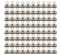 80 Pcs Clips 19mm, Metal Paper Clips with Powerful Clamping Force, Hollow Design Multicolor Small Clamps for Home Office School Use (Bronze)