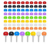 80 Pcs Colored Key Covers Caps,Plastic Key Color Identifiers for House Keys,Cute Key Identifier Protector Covers for Key Organization