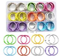 80 Pcs Colorful Binder Rings, 30mm Multicolor Loose Leaf Book Rings for Index Cards Flash Cards, Papers Key Rings, DIY Crafts Decorations(8 Colors)