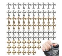 80 PCS Cross Shape Vintage Nail Art Charms Metal Punk Nail Art Decorations 3D Nail Art Accessories DIY Nail Art Gems for Nail Art Design Crafting Party Daily Wedding
