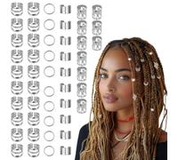 80 Pcs Dreadlocks Beads, Hair Braid Rings Metal Cuffs, Aluminum Dread Lock Accessories for Women Hair Clips and Decorative Elements