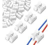 80 PCS Electrical Connectors Block,CH2 Quick Spring Wire Connector Blocks,Electrical Wire Connectors Push Fit,Cable Connectors for Electrical Wiring,Quick Terminals Connector Block(White)