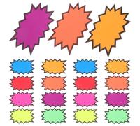 80 Pcs Fluorescent Burst Sign Paper Price Tags Writable Surface