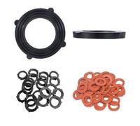 80 Pcs Garden Hose Gasket Rubber Seal, Fits All Standard 3/4 Inch Outdoor Hose Fittings With Heavy Duty Red And Black Self-Locking Tabs To Hold The Gasket Securely In The Fitting