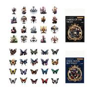 80 Pcs Gothic Vintage Scrapbook Stickers Set - Butterfly Flower Frame Decor for Bullet Journal, Photo Album, Laptop DIY, Craft Accessories