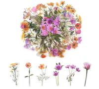 80 Pcs Handmade Floral Stickers - Transparent Scrapbook Stickers for Adults, Scrapbook Supplies, Card, Laptop, DIY Crafts (Pink+Vigour)