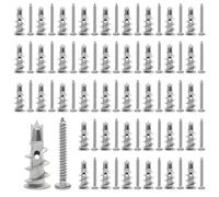80 Pcs Heavy Duty Plasterboard Fixings, Plasterboard Wall Plug and Screws, Metal Self Drilling Dry Wall Anchor Screws for Concrete, Bricks and Plaster Board Installation