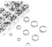 80 Pcs Hose Clips, 304 Stainless Small Hose Pipe Clamps, Worm Drive Clamp Clip Adjustable 5.8-23.5mm for Workholding Devices Tube Pipe Clamps, 9 Sizes