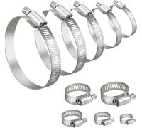 80 Pcs Hose Clips Adjustable, Stainless Steel Jubilee Clips Assortment 10 Size 8-83mm for Securing Hose Connections