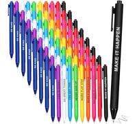 80 Pcs Inspirational Ballpoint Pen Bulk Motivational Quotes Pen Novelty Retractable Stylus Writing Pens Encouraging Black Gel Ink Pens Appreciation Gifts for Employee Coworkers Staff School Office