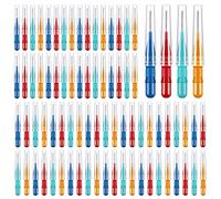 80 Pcs Interdental Brushes, Soft Dental Brushes Dental Brushes Teeth Flossing Brushes Dental Floss Brush for Cleaning Gaps Between Teeth (4 Colors)