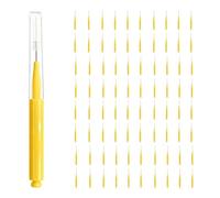 80 PCS Interdental Brushes Yellow, Yellow Interdental Brushes with a Lid Tooth Brushes, Teeth Brushes Interdentals, Teeth Cleaning Tooth Floss Brush Suitable for Home Outdoor Travel Use