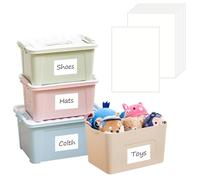 80 Pcs Large Sticky Labels for Storage Boxes Packing Labels for Moving House Removable White Sticky Labels No Residue Blank Labels Water/Oil/Tear Resistant Easy Peel Off Storage Box Stickers (6x 4in)