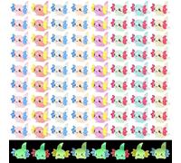 80 Pcs Luminous Mini Resin Axolotl, 8 Colors Glow in The Dark Tiny Animals Miniature Axolotl Figures Tiny Small Little Resin Axolot for Landscape Aquarium Micro Dollhouse Garden Decoration