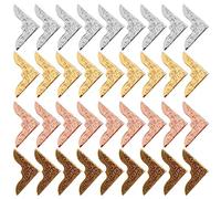 80 PCS Metal Book Corner Protector, Vintage Iron Guard Cover Book Scrapbooking Corner Protector, 4 Color Scrapbook Album Notebook Folder Corner Decorative Frame Angle Protector Covers