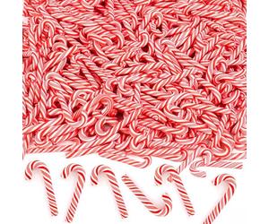 80 Pcs Mini Christmas Candy Canes for Crafts, Plastic Christmas Cane Miniatures, Fake Xmas Candy Canes Decorations for DIY Xmas Tree, Gifts, Cake (Red & White)
