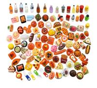 80 Pcs Mini Food Model Ornaments, Open the blind bag and randomly take out the style,Realistic Miniature Food Items,Role Play Accessories,DIY handmade creativity,Novelty Gift