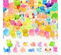 80 Pcs Mini Resin Animals, 14 Styles Tiny small Plastic animal Figures, Glow In The Dark Mini Resin Axolotls, Ducks, Frogs, Sea Animals for Dollhouse Garden Micro Landscape Aquarium Accessories
