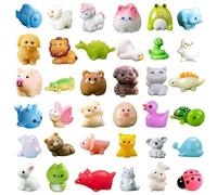 80 Pcs Mini Resin Animals, Tiny Luminous Fairy Garden Decoration, Little Small Plastic Animals Figures Bulk For Crafting, Gifts For Dollhouse Home Landscape Party Decor