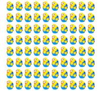 80 Pcs Mini Resin Ducks, Blue and Yellow Duck Funny Miniature Resin Ducks Cartoon Character Ducks for Home Car Office Garden Aquarium Dollhouse Landscape Decor Party Favors