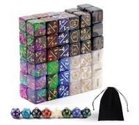 80 Pcs MTG Dice Set-12 Ability Keywords, 12 Shield Life Counters, 48 Double-Sided +/- Counters 8 D20 Spindown Dice & Velvet Pouch - for MTG, TCG, Commander, Card Gaming Accessories