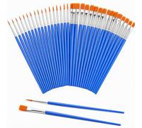 80 Pcs Nylon Paint Brushes, Small Paint Brush Set, Face Paint Brushes | 40 Flat brush& 40 Pointed brush, Small Paint Brush Set, Face Paint Brushes, Watercolour, Craft, Art Supplies