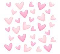 80 Pcs Pink Heart Wall Decals Romantic Love Wall Stickers DIY Removable Heart Walls Stickers PVC Girls Room Decoration for Anniversary Bedroom Living Room Art Home Decorations