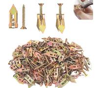 80 PCS Plasterboard Fixings & Wall Plugs, Cavity Fixing Anchors and Screws, Hollow Expansion Anchors with Self Drilling Screws for Plasterboard, Concrete & Masonry (Yellow-80 sets)