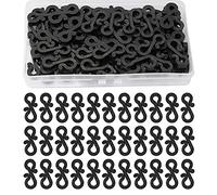 80 Pcs Small Gutter Hooks for Outdoor String Light Hangers, S Shaped Mini Christmas Lights Gutter Clips for Fence Wire Securing Decoration Clips Black