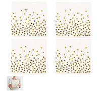 80 PCS White and Gold Dot Napkins, Gold Napkins, 33 * 33cm Paper with Foil, Elegant Birthday for Special Occasions, Weddings, Baby Shower Parties, Party