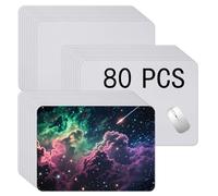 80 PCS White Mouse Pad 3mm Thick for Heat Press Printing,Bulk Mousepad Blanks for Heat Transfer Crafts 22x18x0.3CM