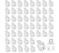 80 PcsCurtain Track Rollers, Plastic Curtain Hooks for Tracks, Ceiling Curtain Track Hooks, 11mm Flexible Bendable Curtains Rail Gliders with Hooks, White Curtains Gliders for Window Shower