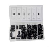 80 Piece Assortment Rubber Carburettor Vacuum Hose Caps - 6 Sizes (5/32" to 3/8") - Black Cover Caps for Hoses and Connectors
