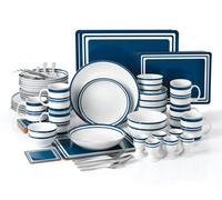 80-Piece Blue Bistro Dinner Set