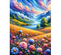 80 Piece Jigsaw Puzzles for Adults Clouds Fields, Puzzles 80 Pieces for Adults, 10x8 inch Difficult Jigsaw Puzzles with Letters on Back, Fun puzzle for Family Activity