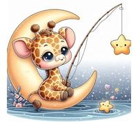 80 Piece Jigsaw Puzzles for Adults Moon Giraffe Star, Fun Challenges, Educational Games, Difficult Jigsaw Puzzles for Adults, Puzzle 80 Pieces