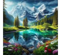 80 Piece Jigsaw Puzzles for Adults Snow Mountain Lake, Educational Games, Impossible Hard Difficult Challenging, Relaxation Jigsaw Puzzles for Adults 80 Pieces 11x11 inch