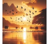 80 Piece Jigsaw Puzzles for Adults Sunset Seagull, Educational Games, Impossible Hard Difficult Challenging, Relaxation Jigsaw Puzzles for Adults 80 Pieces 11x11 inch