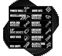 80-Piece Magnetic Toolbox Labels Kit Waterproof and Wear-Resistant for Electrician Labels Auto Tools Repair Category Magnetic Magnet Labels Toolbox Toolbox Organization Tool magneti Black Tool