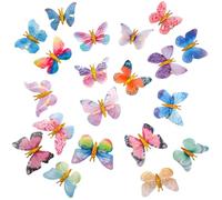 80-Piece Organza Butterfly Clips - Two Sizes And Mixed Colors For Weddings, Crafts, And Diy Projects (1.97/1.57 & 1.57/1.18)