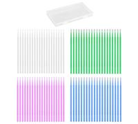 80 Piece Paint Swabs Set - Fine Brushes in 4 Sizes (1.0mm, 1.5mm, 2.0mm, 2.5mm) - Four Colors (Purple, White, Green, Blue) - Storage Box